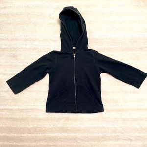 James Perse Toddler 4T Black Hooded Zip-up Sweatshirt